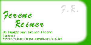 ferenc reiner business card